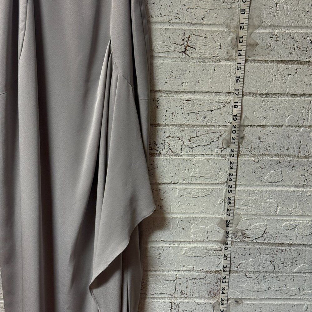 Karen Lawrence by Matthew Formal Dress w/ slit & Jacket Set | Silver Brocade - Picture 7 of 15